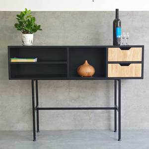 Modern Luxury Minimalist <b>Mirrored</b> Console <b>Table</b> 120x30x85cm Rubber Wood with Iron Legs for Living Room - Product Image 6