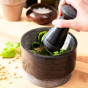 Mortero y Maja de Madera de Fabricante Confiable para Moler Especias Secas, Pastas Húmedas e Ingredientes Herbales con Facilidad - Product Image 1