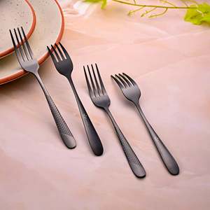 Mini Tenedores de Acero Inoxidable Color Negro Terciopelo (Juego de 4) para Cena, Fruta, Restaurante, Palillos para Comida, Material Metálico Duradero - Product Image 5