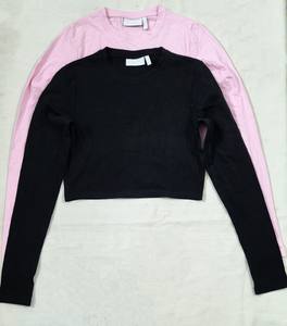 New Fashion <b>Women</b> Solid Summer Crop Top T-Shirt Slim Fit Female Casual Breathable <b>Long</b> Sleeve Shirt - Product Image 6