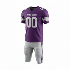 Ensemble de maillot et short de football américain personnalisable, 100% polyester, respirant et grande taille avec position du logo sur le devant - Product Image 6
