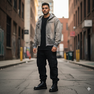 Rexfit Sports Mens Distressed Full Zip Hoodie Acid Washed Unisex Style Best Street Style Hoodie Casual Full Zipper Hoodie - Product Image 1