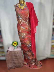Robe Maqbal Dirac pour filles, tissée, imprimée, écologique, couleur personnalisée, en sergé uni, jacquard, slub, à motif feuillage, pour mariage et tenue décontractée - Product Image 6