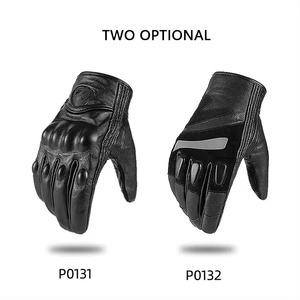 Guantes de moto de cuero genuino de gama alta unisex logotipo personalizado/diseño moto carreras pantalla táctil compatible con deportes - Product Image 5