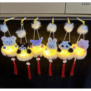 Lanterne ourson tissée en bambou Festival de la mi-automne Enfants portant une lumière LED Lampes de tissage faites à la main de style chinois - Product Image 4