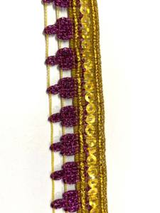 Metallic Sequin Lace Fringe Curtain <b>Tassel</b> with Rhinestone Decorations Washable - Product Image 2