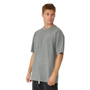 Streetwear T-shirts col rond haute qualité hommes luxe personnalisé lourd 100% coton T-shirts surdimensionnés - Product Image 1