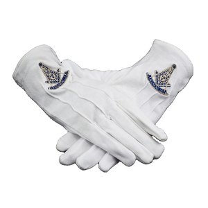 Guantes de algodón blanco masónico personalizados de alta calidad, pantalla táctil elástica transpirable para exteriores, servicio OEM para las cuatro estaciones - Product Image 4