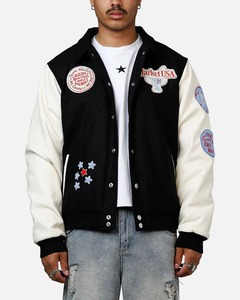 Chaqueta Varsity de Cuero con Bordado Chenille de Lujo, Totalmente Personalizada OEM, para Hombre - Product Image 6