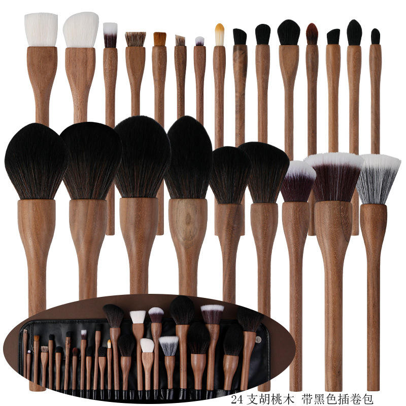 24-brushes with black curling caps