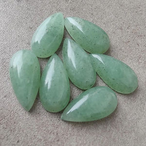 Aventurina natural de calidad AAA +, piedras preciosas en forma de pera grande, Parte posterior plana, forma de lágrima calibrada, cabujón al por mayor - Product Image 6