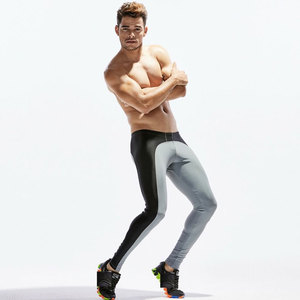 High Quality Men's <b>Leggings</b> <b>Polyester</b> Stretchable Fabric Compression Gym Yoga Running <b>Leggings</b> with Customizable Logo on Waist - Product Image 6