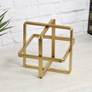 Gran oferta, Cubo de decoración geométrica dorada, escultura de Metal para decoración del hogar, adorno decorativo, mesa hecha por Uzair Handicrafts - Product Image 1
