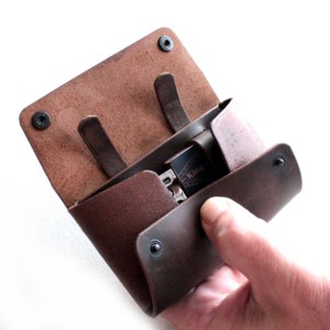 Étui de protection de rasoir en cuir à Grain riche fabriqué en usine, pochette de sécurité à Double bord pour rasoir - Product Image 3