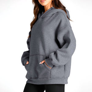 Style frais Logo personnalisé deux pièces survêtement surdimensionné pour les femmes poids lourd 100% polaire surdimensionné pull à capuche pour les femmes - Product Image 2