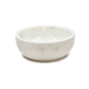 Bol de service en marbre blanc artisanal indien de qualité supérieure, vaisselle élégante sculptée à la main pour les maisons élégantes et la décoration de cuisine moderne - Product Image 1