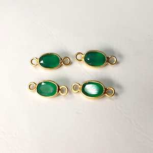 Ensemble de lunette de pierres précieuses émeraude pendentif ovale en argent sterling 925 avec connecteurs à double boucle cadeau de mariage certifié IGI - Product Image 1