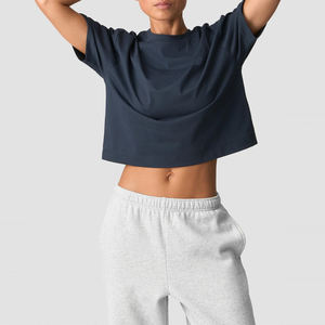 Producto de alta demanda, Camiseta corta de gran tamaño para mujer a la venta, Camiseta corta de gran tamaño ligera de tendencia superior para mujer - Product Image 1