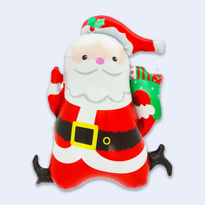 Ballon gonflable Père Noël 63x78,5 cm Décoration de jardin pour les fêtes en plein air - Product Image 1