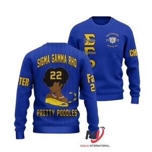 Logo personnalisé brodé Sigma Gamma ho Drop Shoulder Sweatshirts à col rond oversize en coton pour hommes Sweat-shirt unisexe à col rond uni - Product Image 6