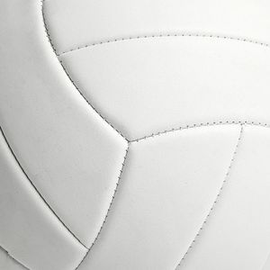 Balle de volley-ball promotionnelle en PVC blanc uni avec logo personnalisé taille 5 cousue à la machine douce au toucher vierge pour cadeau d'entraînement - Product Image 5