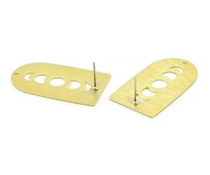 ต่างหูห้อยประดับทองชุบทองดีไซน์ไม่เหมือนใครต่างหูทองเหลืองควอตซ์สีทอง - Product Image 3