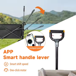 Chariot de jardin pliable électrique Chariot utilitaire pliable en métal pour le camping, le sport, le shopping, l'épicerie - Product Image 3