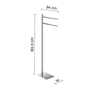 Pantelleria serie porta asciugamani da bagno nero acciaio inossidabile e bambù spazzolato cromato confezione da 1 - Product Image 5