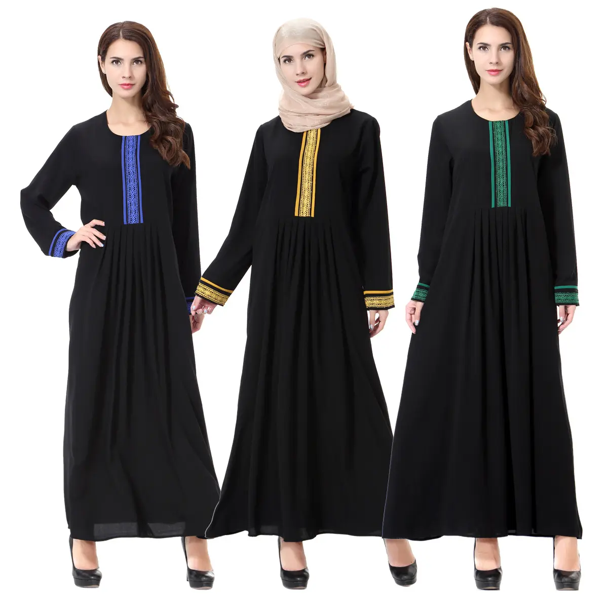 Robe pour femmes musulmanes du Moyen-Orient de luxe de haute qualité légère et respirante nouveau design vente à chaud robe longue robe turque abaya