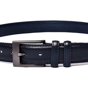 Ceintures en cuir de vache bleu de bonne qualité pour hommes, style décontracté, boucle en alliage, prix de gros - Product Image 5