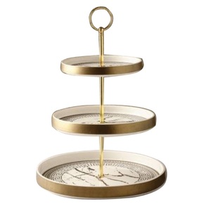 Support à gâteau pliable multifonctionnel tendance, forme arrondie avec incrustation de os, pour la décoration de table - Product Image 1