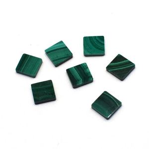 Pierres de malachite carrées plates de qualité AAA naturelles, pierres précieuses vertes polies avec cirage/huilage pour la fabrication de bijoux - Product Image 3