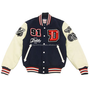 Chaqueta Bomber Universitaria de Béisbol Acolchada con Logotipo Bordado Personalizado para Hombre - Product Image 1