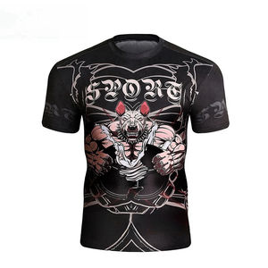 Mma Rashguard pour hommes Jiu Jitsu T-Shirts Short Sleeve Fitness Kickboxing Bjj Rash Guard T-Shirts Top - Product Image 3