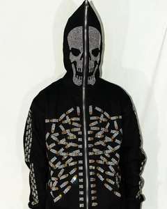 ผู้ผลิต OEM เสื้อฮู้ดดี้ผ้าฝ้ายฟอกกรดแบบเฟรนช์เทอร์รี่ คุณภาพพรีเมียมสำหรับผู้ชาย ซิปหน้า 450 GSM เสื้อกันหนาว ปักโลโก้ตามสั่ง - Product Image 5