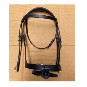 Correa de broca de brida inglesa de cuero plano de alta calidad, fabricante al por mayor, equipo de caballo snaffle, costura elegante para montar - Product Image 2