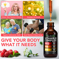 AcentialLabs Gouttes de Complexe de Vitamine B 60ml Absorption Élevée Liquide B12 B6 B1 avec Niacine Folate pour l'Énergie et le Bien-être
