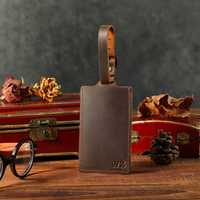 Étiquettes de bagages personnalisées de haute qualité, en cuir véritable, de luxe, élégantes, durables, faites à la main, avec logo personnalisé, pour voyages