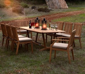 Coussin de chaise de jardin en teck solide et durable Matériau en rotin Résistance aux intempéries Finition de couleur en bois naturel moderne Extérieur - Product Image 4