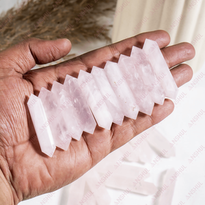Cristales de Cuarzo Rosa de Primera Calidad al por Mayor, Puntas Dobles para Decoración y Regalos - Product Image 2