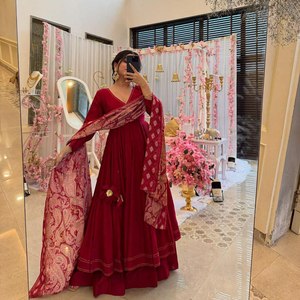 ชุดคลุมยาวพิเศษสำหรับเดือนยาวพิเศษพร้อมชุด Dupatta ร้าน2025 anarkali จากปากีสถาน - Product Image 4