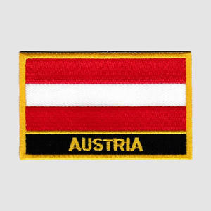 Parche bordado con bandera de país de Austria, bandera bordada a mano lateral de tamaño completo de Austria - Product Image 4