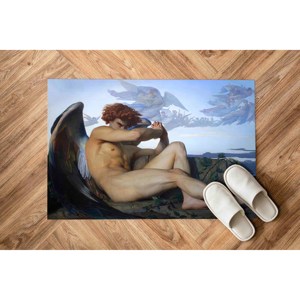 Tapis imprimé ange tombé, design Alexandre Cabanel, grand tapis d'entrée, tapis à poils doux - Product Image 5