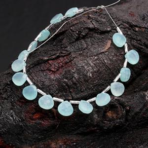 Vente chaude Aqua Calcédoine Perles Belle Naturel Bleu Gemme Coeur Forme Briolette pour La Fabrication De Bijoux Pierre Artisanat Matériel - Product Image 1
