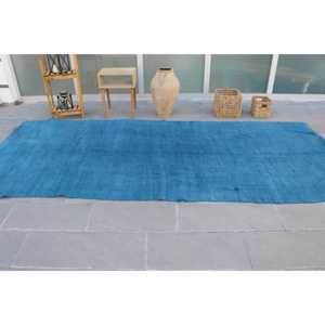 Alfombra Turca Grande de 5.3x11.9 pies, Alfombra Vintage Azul Camuflaje - Product Image 3