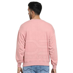 เสื้อสเวตเตอร์โอเวอร์ไซส์สำหรับผู้ชายเสื้อคอกลมพิมพ์ลายสีพื้นสำหรับชุดที่มีสไตล์และสวมใส่สบาย - Product Image 2