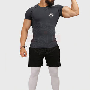Men <b>Compression</b> <b>Shirt</b> Gym Wear Short Sleeves <b>Shirt</b> Gym Fitness Wear High Quality Plain <b>Compression</b> <b>Shirt</b> - Product Image 4