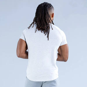 Dernière mode Logo personnalisé été gris chiné T-shirt homme en coton léger séchage rapide Gym Training & Activewear T-shirt pour hommes - Product Image 2