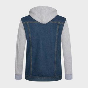 Sweat à capuche vintage en denim délavé pour hommes avec écusson logo Long Hoodie Essentials avec sweat à capuche brodé en gros - Product Image 5
