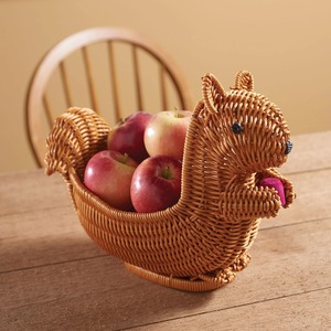 Adorable Creative Animal-Shaped Rattan <b>Storage</b> <b>Basket</b> Handcrafted Home Accents Decorative Organizer for Fruits Organized <b>Storage</b> - Product Image 1